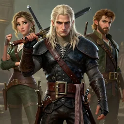dungeons and dragons captain pirate who looks like geralt of rivia, rossdraws, ilvya kuvshinov, highly detailed illustration, pixar, maya, engine, artstation