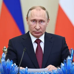 vladimir putin with blue crystals