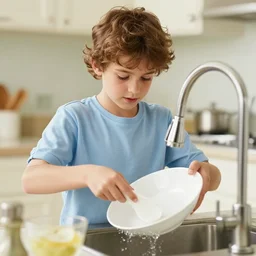 photo of prince doing the dishes, very detailed