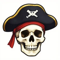 skull with a pirate hat
