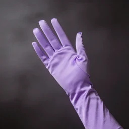hand in a beautiful silk lilac glove, cinematic lighting, misty, by leyendecker,