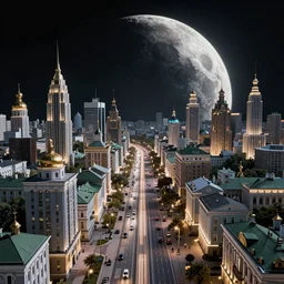 streets of a city on the Moon, black sky, Neo Norilsk, Neo Kyiv, sci-fi, enchanting, photorealistic, intricate, very very beautiful, elegant, smooth, photorealistic, cinematic, Octane renderer, by Evgeny Zubkov, by Marat Zakirov, trending on Behance