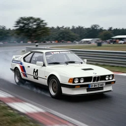 vintage archival race footage of a single 1995 BMW M1, with elements of the Vector W8 Twin Turbo, movie still, speed, cinematic Panavision 5384 film