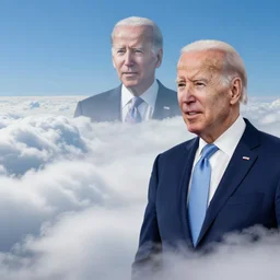photo of heaven with joe biden in the background