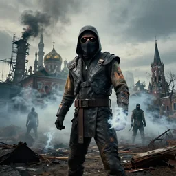 smoke from mortal kombat in post - apocaliptic russia