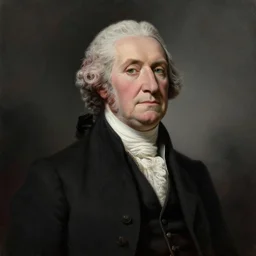 portrait of george washingon, business suit, intricate, elegant, highly detailed, centered, dark, smokey, charcoal painting, digital painting, artstation, concept art, smooth, sharp focus, illustration, art by artgerm and greg rutkowski and alphonse mucha