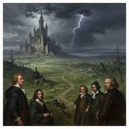 a beautiful digital illustration painting of a detailed gothic fantasy endless plains with castle in the distance and thunder storm, by benoit b. mandelbrot, steven belledin, martin johnson heade, lee madgwick, caspar david friedrich, and david rios ferreira. 8 k resolution trending on artstation concept art digital illustration