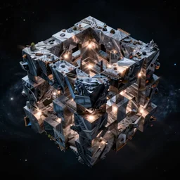 digital render of deep space time cube lattice