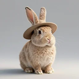 render me this render me that I want an AI render of a rabbit in a hat