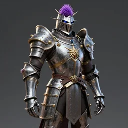 A humanoid thistle monster knight, highly detailed, digital art, sharp focus, trending on art station, plant, anime art style