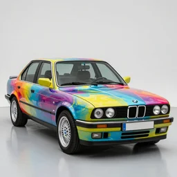 bmw e 3 0 with psychedelic paint, kyza saleem, realistic, 4 k, sharp, detailed