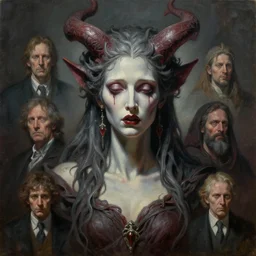 a cinematic masterpiece bust portrait of a colossal gothic demon blockchain goddess of greed, grief, sorrow and despair, head and upper body only, by Wayne Barlowe, by Tim Hildebrandt, by Bruce Pennington, by Zdzisław Beksiński, by Paul Lehr, by  oil on canvas, masterpiece, trending on artstation, featured on pixiv, cinematic composition, astrophotography, dramatic pose, beautiful lighting, sharp, details, details, details, hyper-detailed, no frames, HD, HDR, 4K, 8K