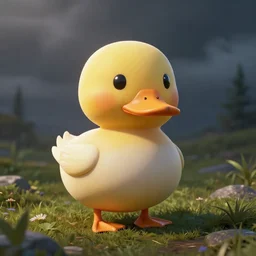Duck emoji, photorealistic render