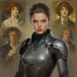 a futuristic woman, highly detailed, digital painting, artstation, concept art, smooth, sharp focus, illustration, unreal engine 5, 8 k, art by ross tran and greg rutkowski and alphonse mucha and ralph mcquarrie