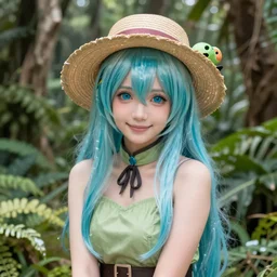 a imaginefx cgsociety of reimu in the jungle wearing bonnet