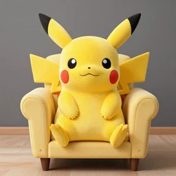 an armchair depicting pikachu