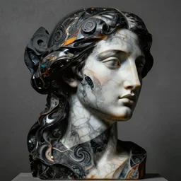 epic concept art. abstract female face silhouette mixing with black and color liquid silk cloth and marble. abstract sculpture. art deco swirls. neo noir, modern sculptre. epic masterpiece, michelangelo, francois boucher. concept art, matte painting. greg rutkowski, wlop, victo ngai, kandinski, denis villenue, christopher nolan