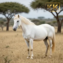white unicorn in the African wilderness, award winning photography, nature documentary, 4K