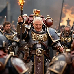 john paul ii taking part in warhammer 4 0, 0 0 0 battle, cinematic scene