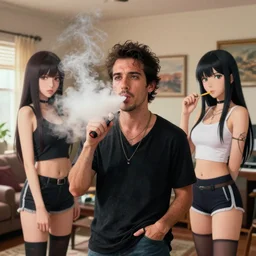 james ferraro vaping with anime girls in his house
