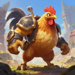 Chicken  as an Apex Legends character digital illustration portrait design by, Mark Brooks and Brad Kunkle detailed, gorgeous lighting, wide angle action dynamic portrait