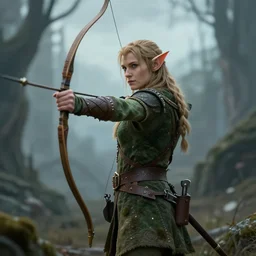 Elf archer in HD, artstation, Greg rutkowski, cinematic