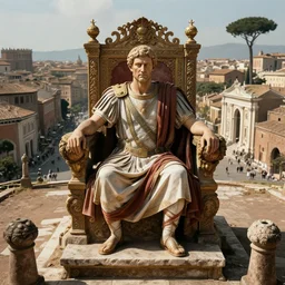 The fall of Rome from the Emperor\'s perspective, high atop the throne.