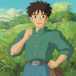 One punch man in the style of Studio Ghibli