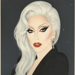 a portrait of lady gaga. shin - hanga and cory loftis