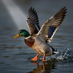 hyper realistic photo of a duck crash