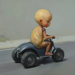 concept art of a tiny being driven, painted by syd mead, high quality