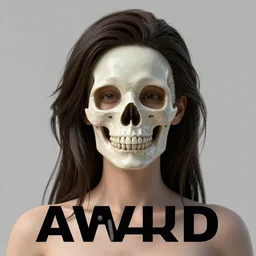 a portrait of a woman with a skull text, award winning, trending on artstation, unreal engine