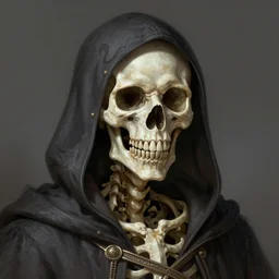 portrait of archmage skeleton in a hoodie, d & d, face, fantasy, intricate, elegant, highly detailed, digital painting, artstation, concept art, smooth, sharp focus, illustration, art by artgerm and greg rutkowski and alphonse mucha