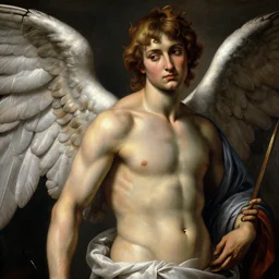 A extremely beautiful highly detailed masterpiece majestic angelic handsome beautiful painting of lucifer by Michelangelo Merisi da Caravaggio, high textures, hyper sharp, 8k, insanely detailed and intricate, precise textures, exact textures, accurate textures, highly detailed, , high detail, hyperrealistic, photorealistic, octante render, , hypermaximalist, 8k, hyper realistic, super detailed, 4k HDR hyper realistic high quality,