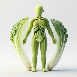 anatomy illustration made with vegetables, ultra realistic, concept art, photorealistic, octane render, 8 k, unreal engine. art by gustave dore and nori inoguchi and sam kaplan and zachary goulko and christopher marley and artgerm and alphonse mucha, bright colors