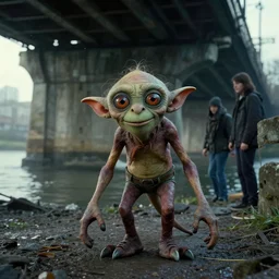 gollum scare peoples under a bridge