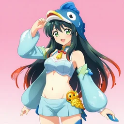 yuri tamura with a fish custome anime trending illustration official art