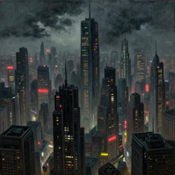 brutalist mega city by arnold bocklin, distopic, megalopolis, oil on canvas, megalophobia, neon lights, depressing, rain, raytracing