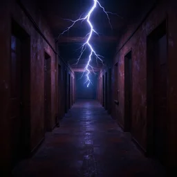 endless hallway | liminal lightning | dark | uncanny | saturated