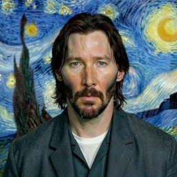 portrait of Keanu Reeves by Van Gogh
