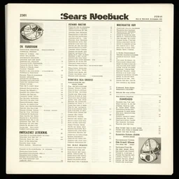 a page from a a 2301 Sears Roebuck Catalog