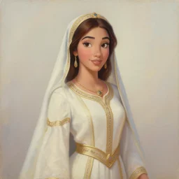 a portrait of an arabian princess in a disney movie, oil painting, pale colors, high detail, 8 k, wide angle, trending on artstation,
