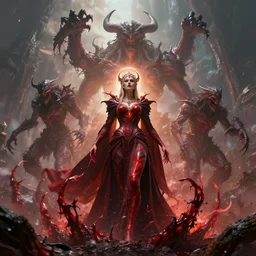 by par olofsson and wayne barlowe, visually stunning, cinematic, ultra realistic, hyper realism, 1 2 k, epic, octane render, unreal engine, vfx, maya, imp, wild growth, swipe, wrath, mystic barrier, blood - queen lana'thel, holy nova, tyrantus, lesser jasper spellstone ghoul infestor
