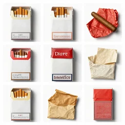 of a collage of cigarette packs, cigar wrappers and matchbook covers by kurt schwitters