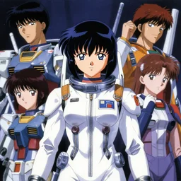 an anime portrait of beautiful young agnetha faltskog as a space pilot still from gundam 1 9 8 5 by ilya kuvshinov katsuhiro otomo, magali villeneuve, artgerm, jeremy lipkin and michael garmash, rob rey and kentaro miura style, symmetrical, depth of field, deep focus