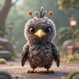 incredibly realistic, too detailed furby vulture spore creature by ea, octane render, bump mapping, global illumination, unreal engine 5, 8 k, bokeh, d & d digital art, mark ryden, rob gonsalves