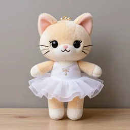 plush cat toy dressed as a ballerina