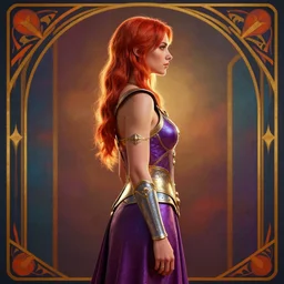 side - profile medium shot portrait, imogen poots paladin, backlit, key lighting, smooth, gaudy colors, unreal engine render, art nouveau, octane render aesthetic, overlord, arcane matte painting concept art, official fanart behance hd artstation by james gilleard, jesper ejsing, lois van baarle, ilya kuvshinov