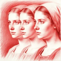 reflections of a beautiful peasant girls face, film still by kubrick, depicted by herbert james draper, arnold bocklin, john willaim godward, sir lawrence alma - tadema. limited color palette, very intricate, highly detailed, minimalist. red and white chalk study.
