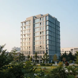 a building in a landscape, tangible